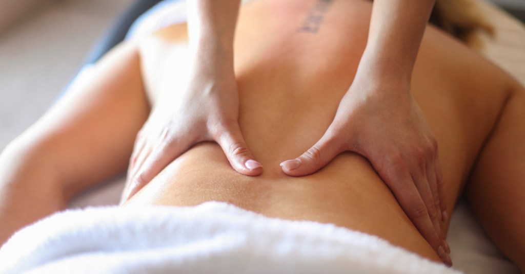 Patient receiving manual therapy massage from physical therapist to alleviate pain and improve mobility.